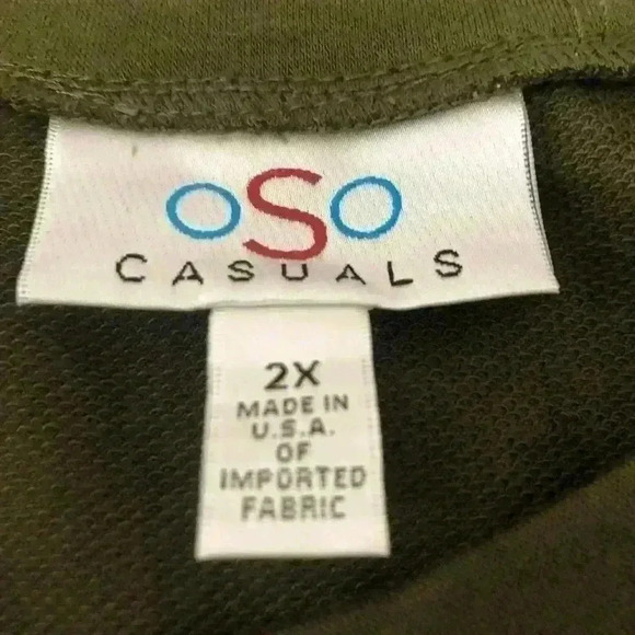 Women’s OSO Casuals Lace Up Side Sweatshirt Hunter Green Size 2X - Picture 5 of 8